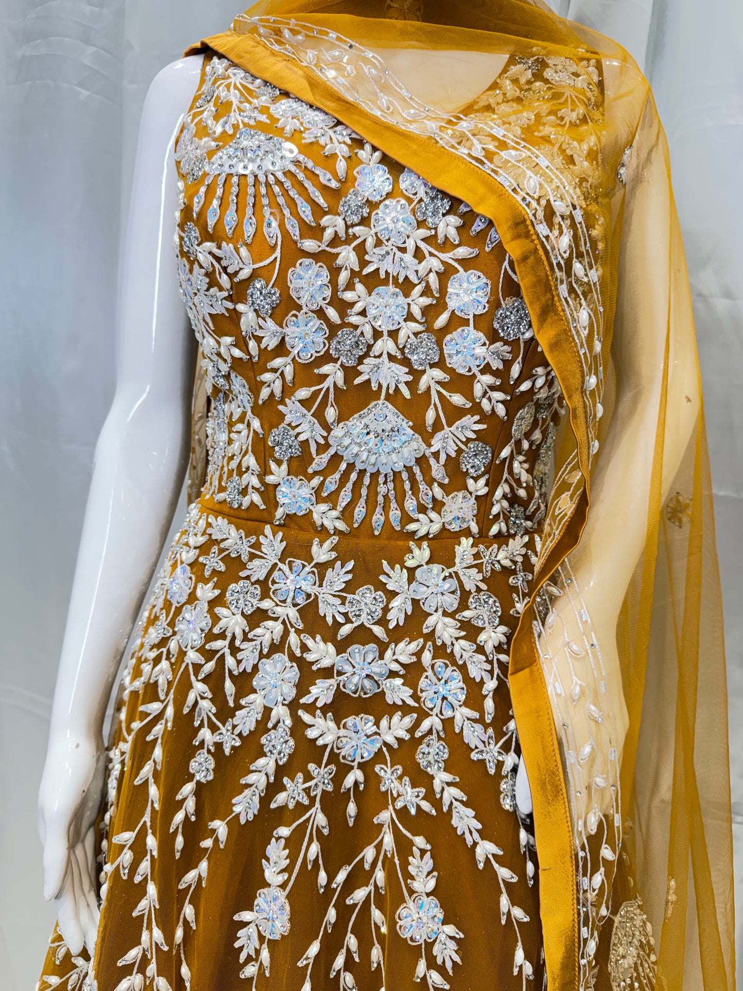 Net Engagement Gown (Mustard)