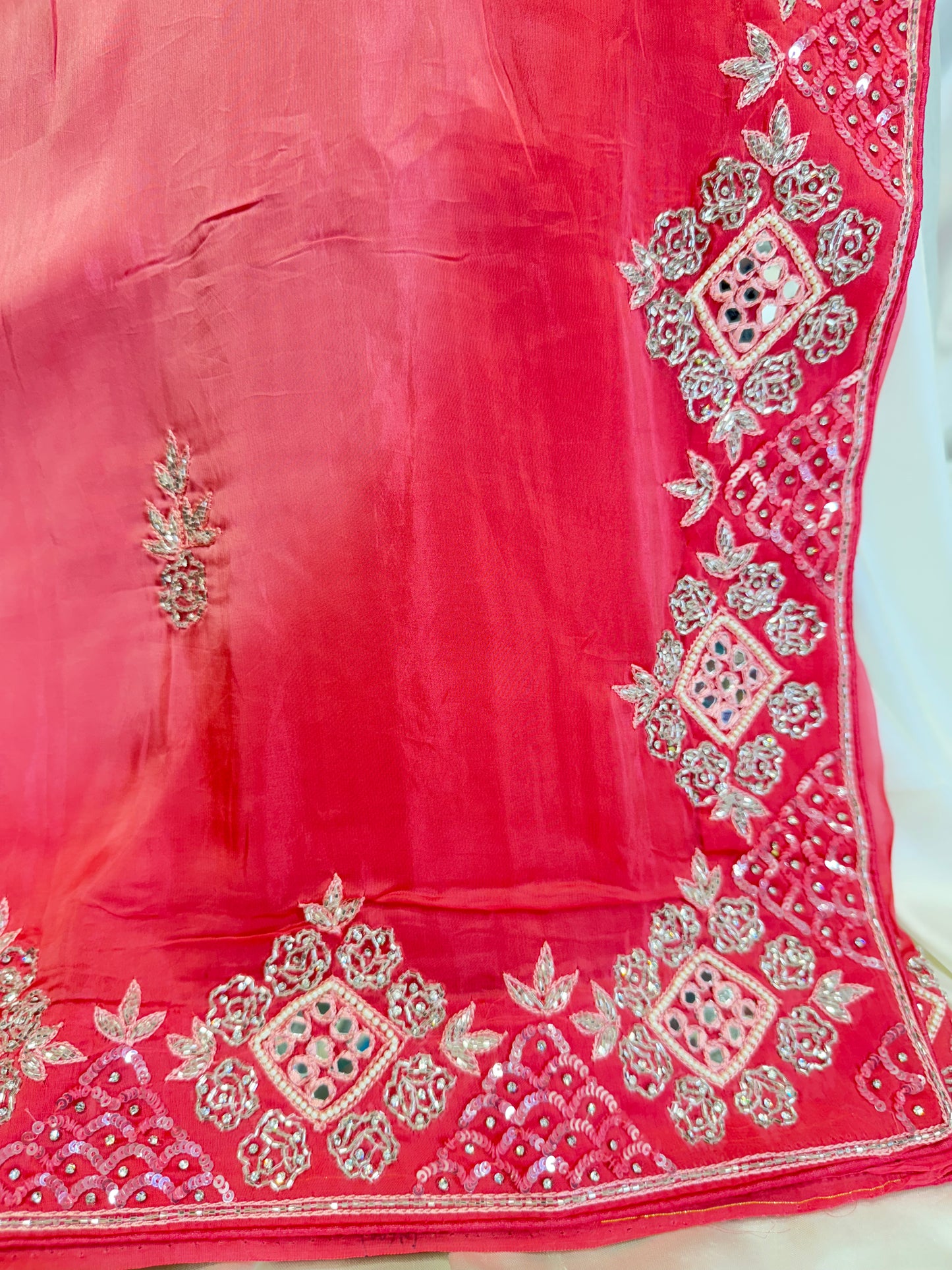 Chiniya Handwork Silk Saree (Pink)