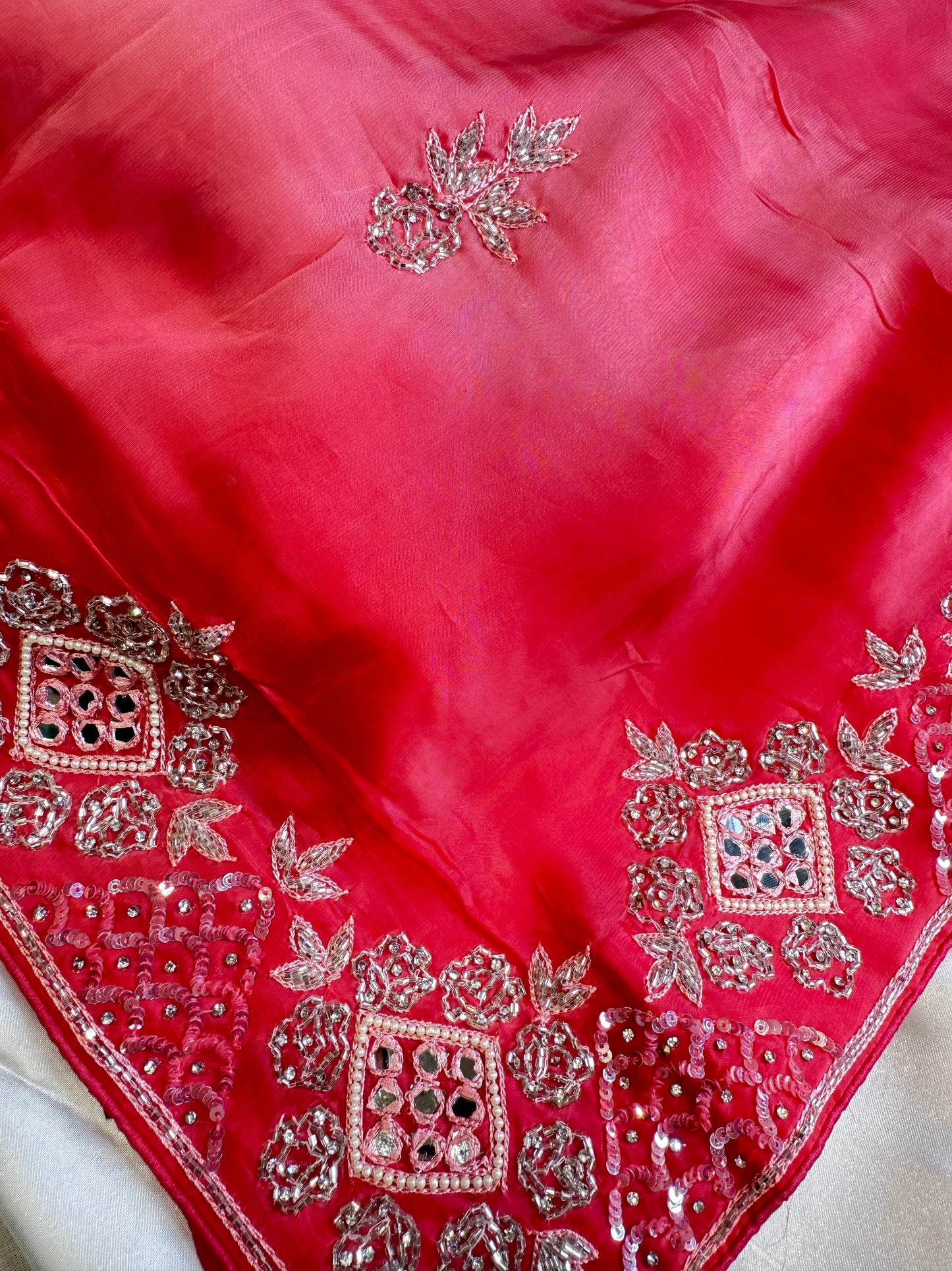 Chiniya Handwork Silk Saree (Pink)