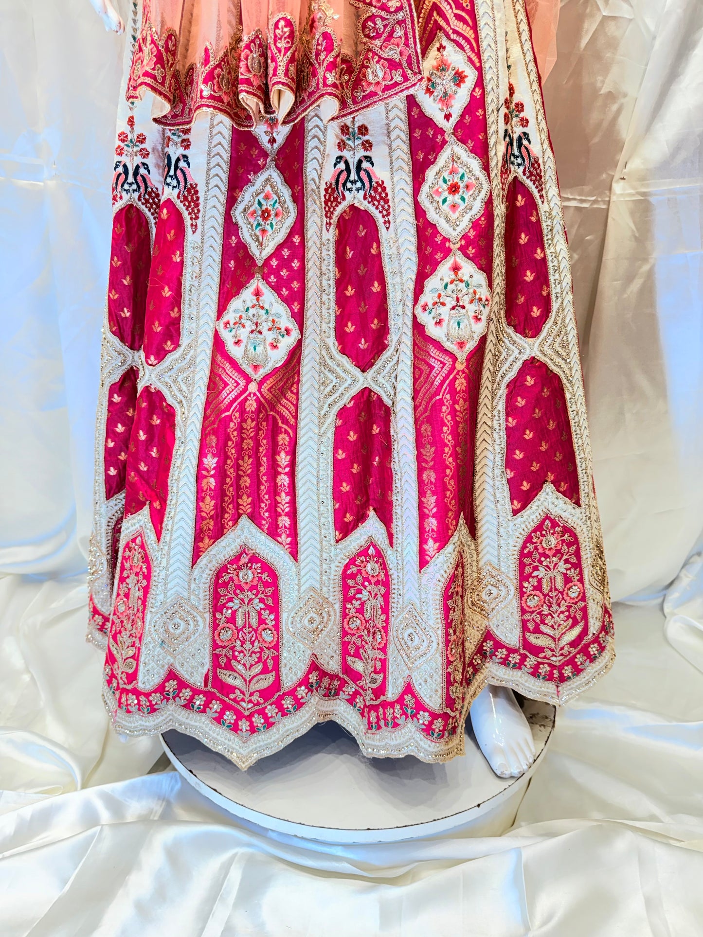 Multicolor Shade Lehenga (Rani with Pink)