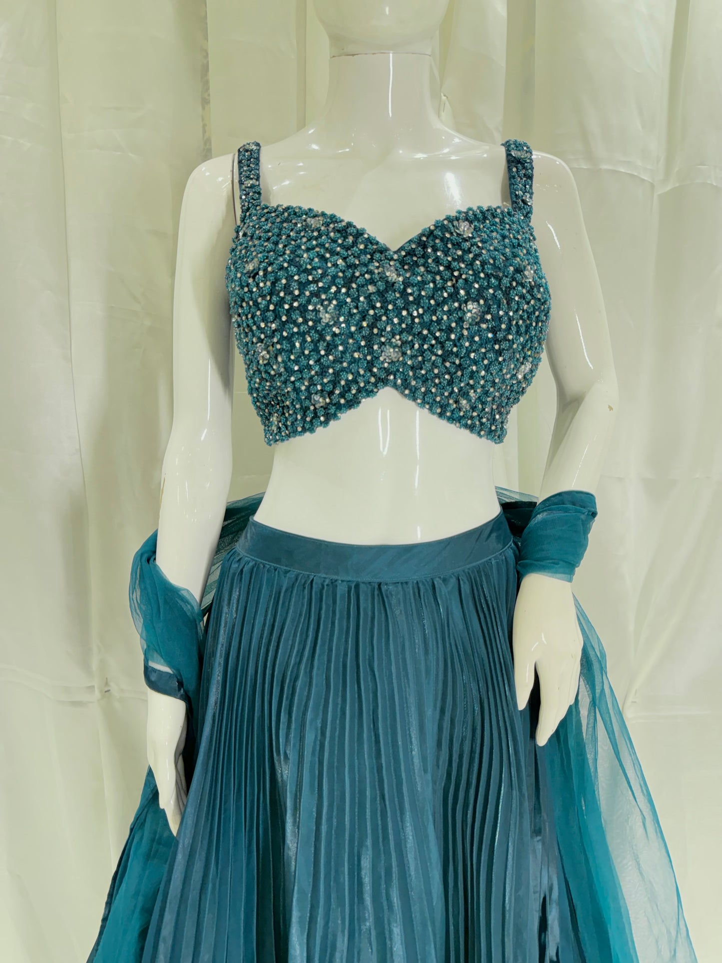 Party Wear Western Dress (Bottle Green)