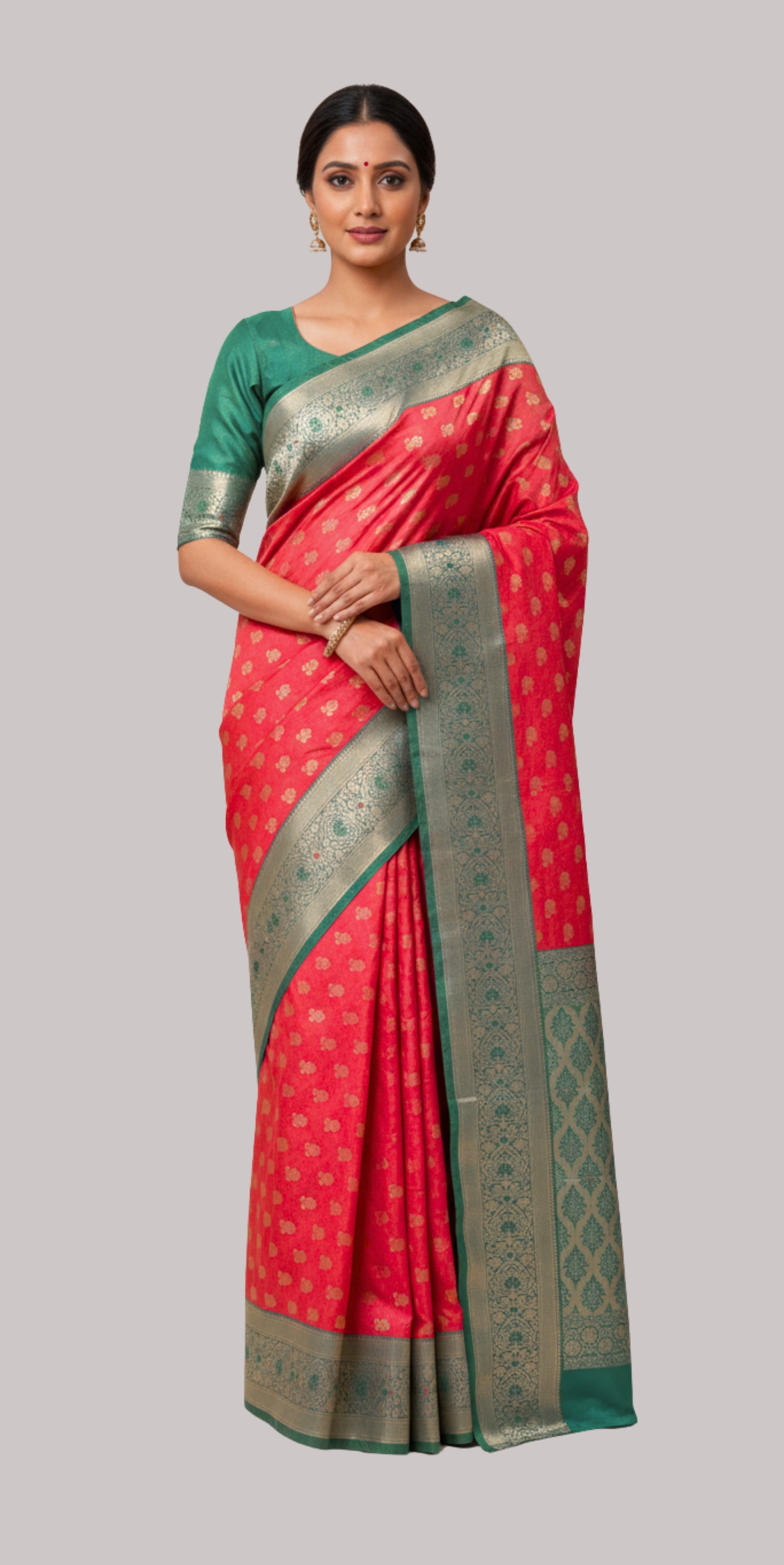 Banarasi tapeta silk saree ( Red Color)