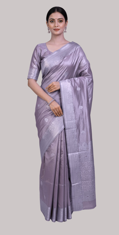 2085 Banarasi tissue silk saree ( Voilet color )