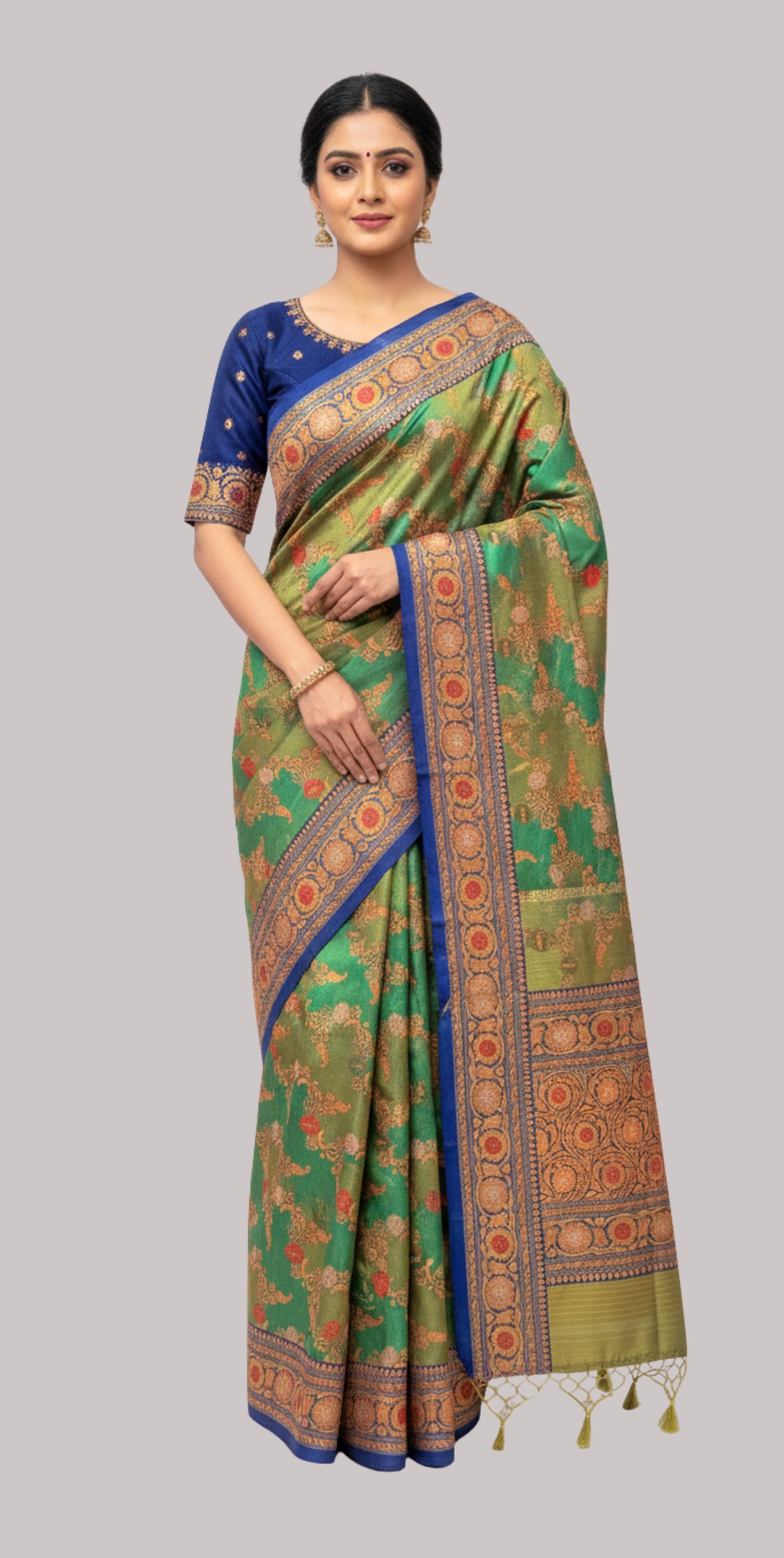Mango silk saree ( lehriya multicolor)