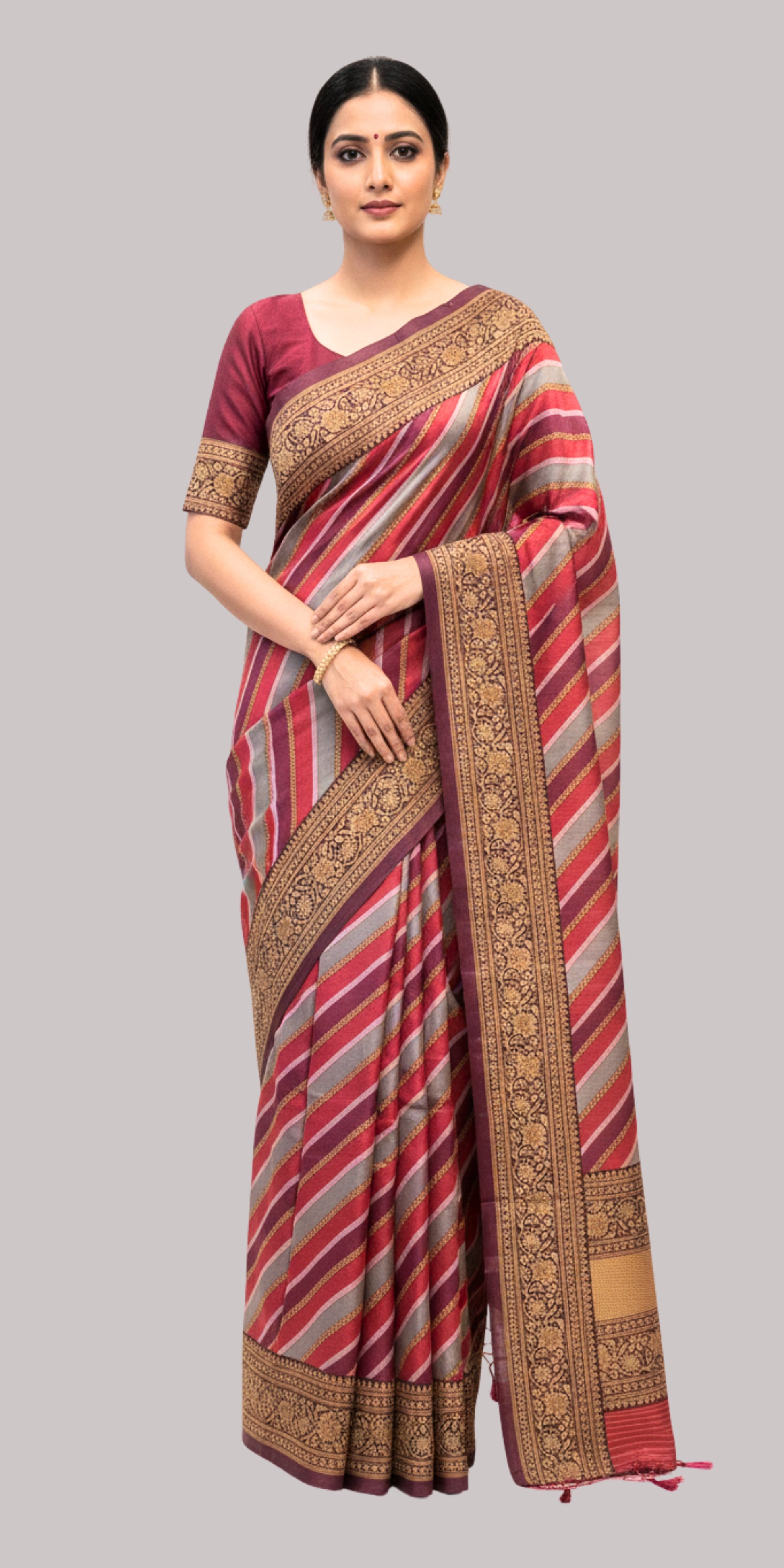Mango silk saree ( lehriya multicolor)