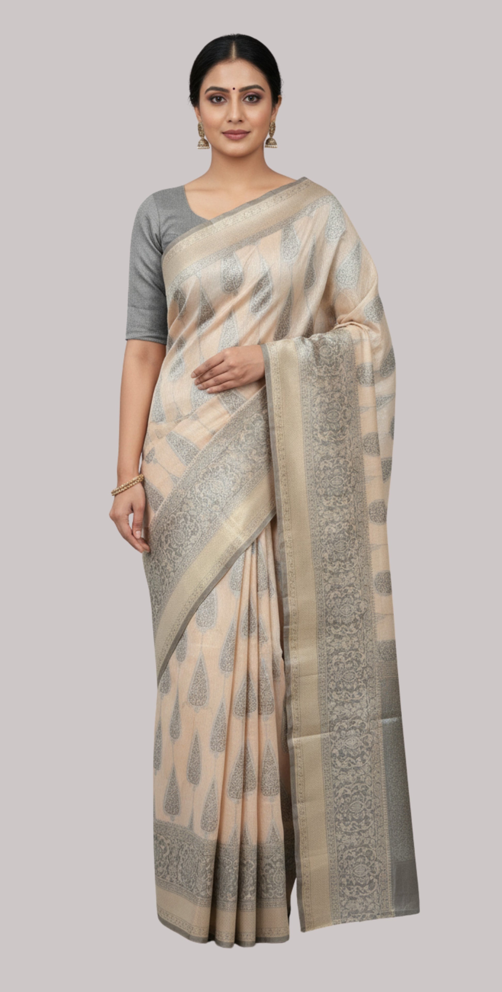 Banarasi matka tissue silk saree ( Tissue Gold Color)