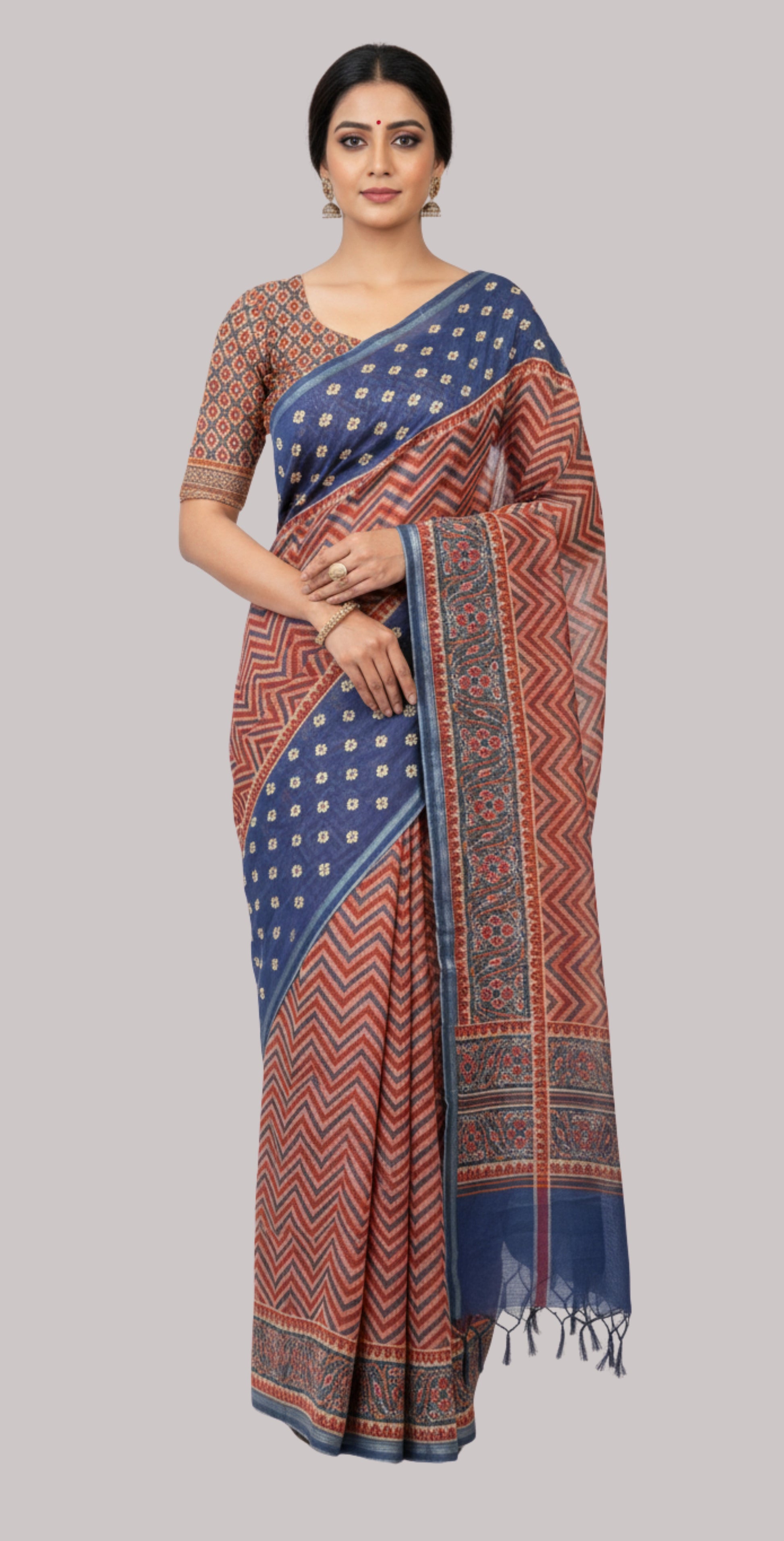 Banarasi soft cotton saree ( lehriya multicolor)