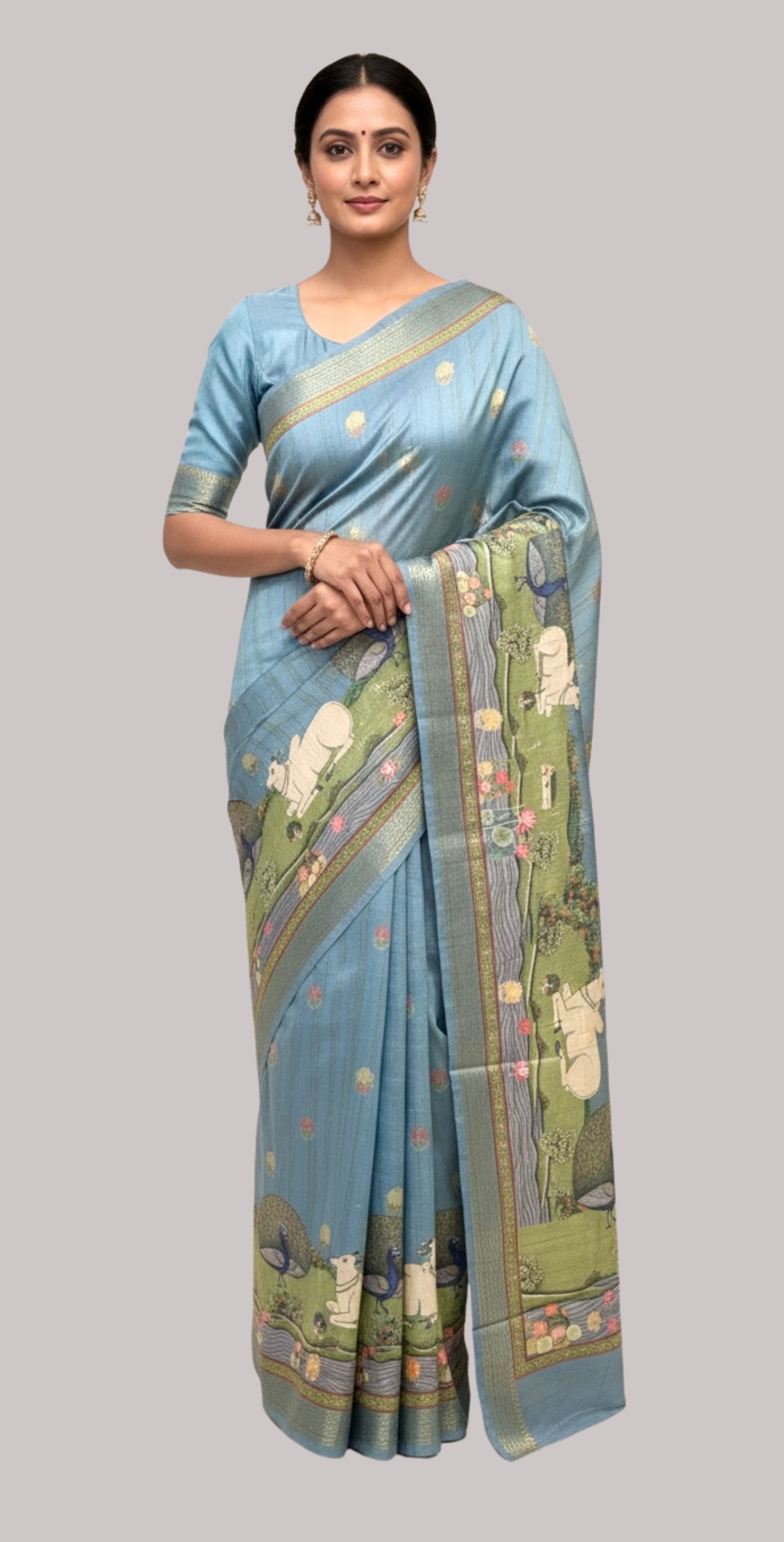 Taparia silk saree ( Sky Blue Color )