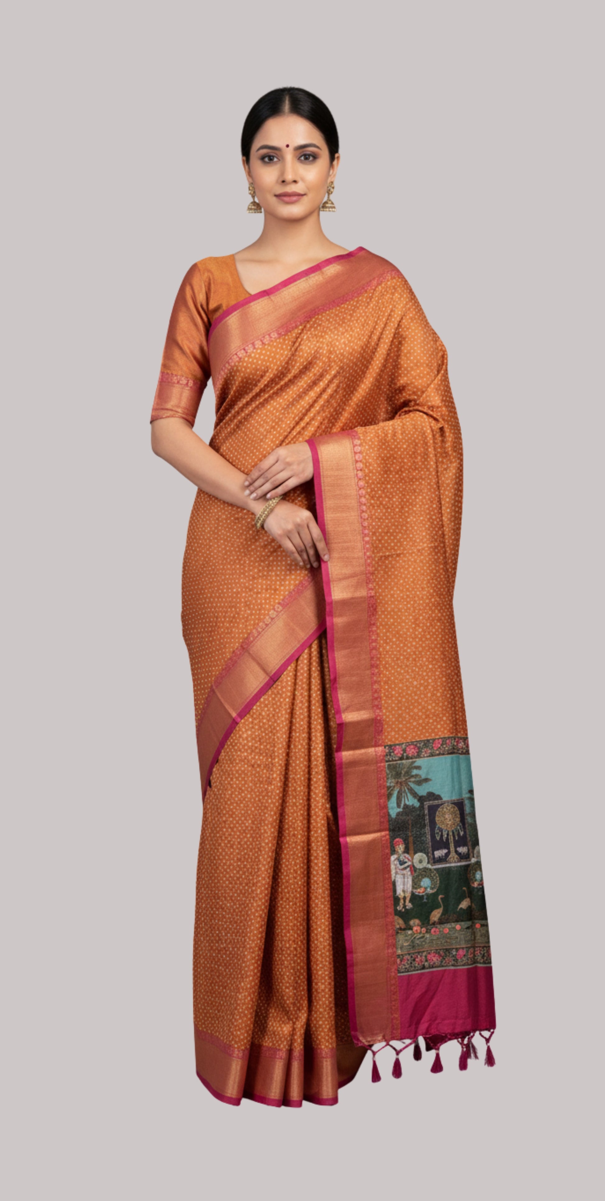 Banarasi summer silk saree ( Mustard Color )