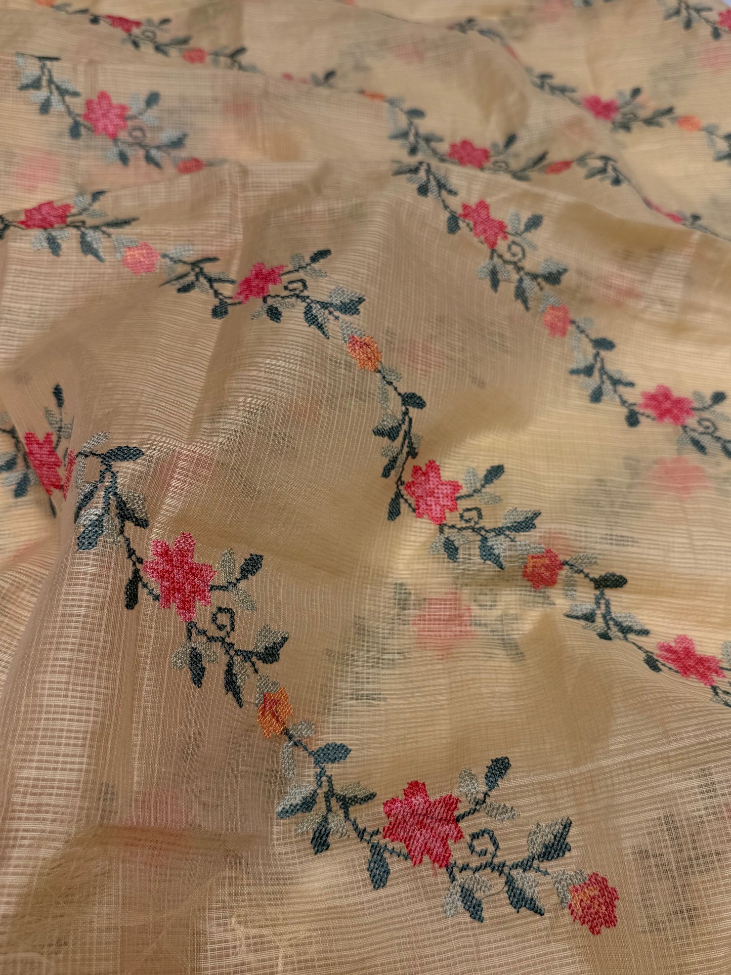 Kota Silk Dress Material (Lemon Yellow)