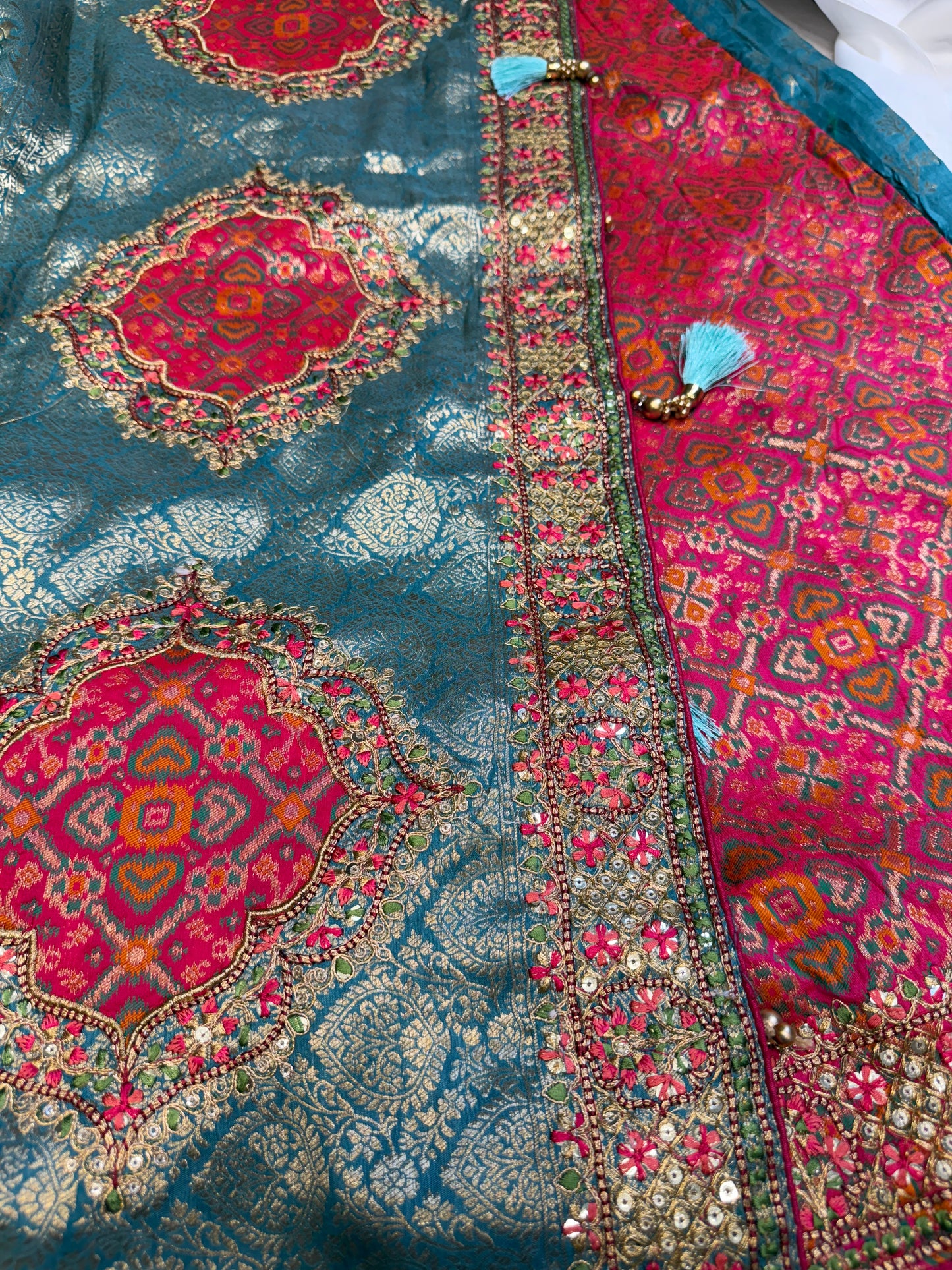 Brocade Silk Fancy Saree (Sea Green)
