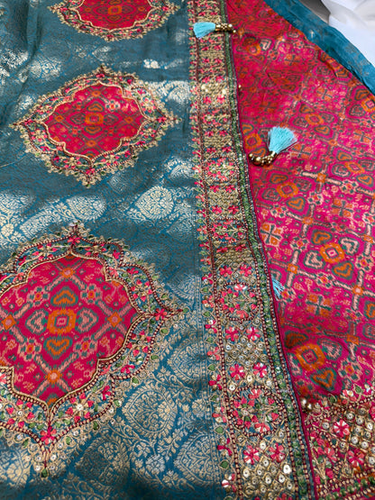 Brocade Silk Fancy Saree (Sea Green)