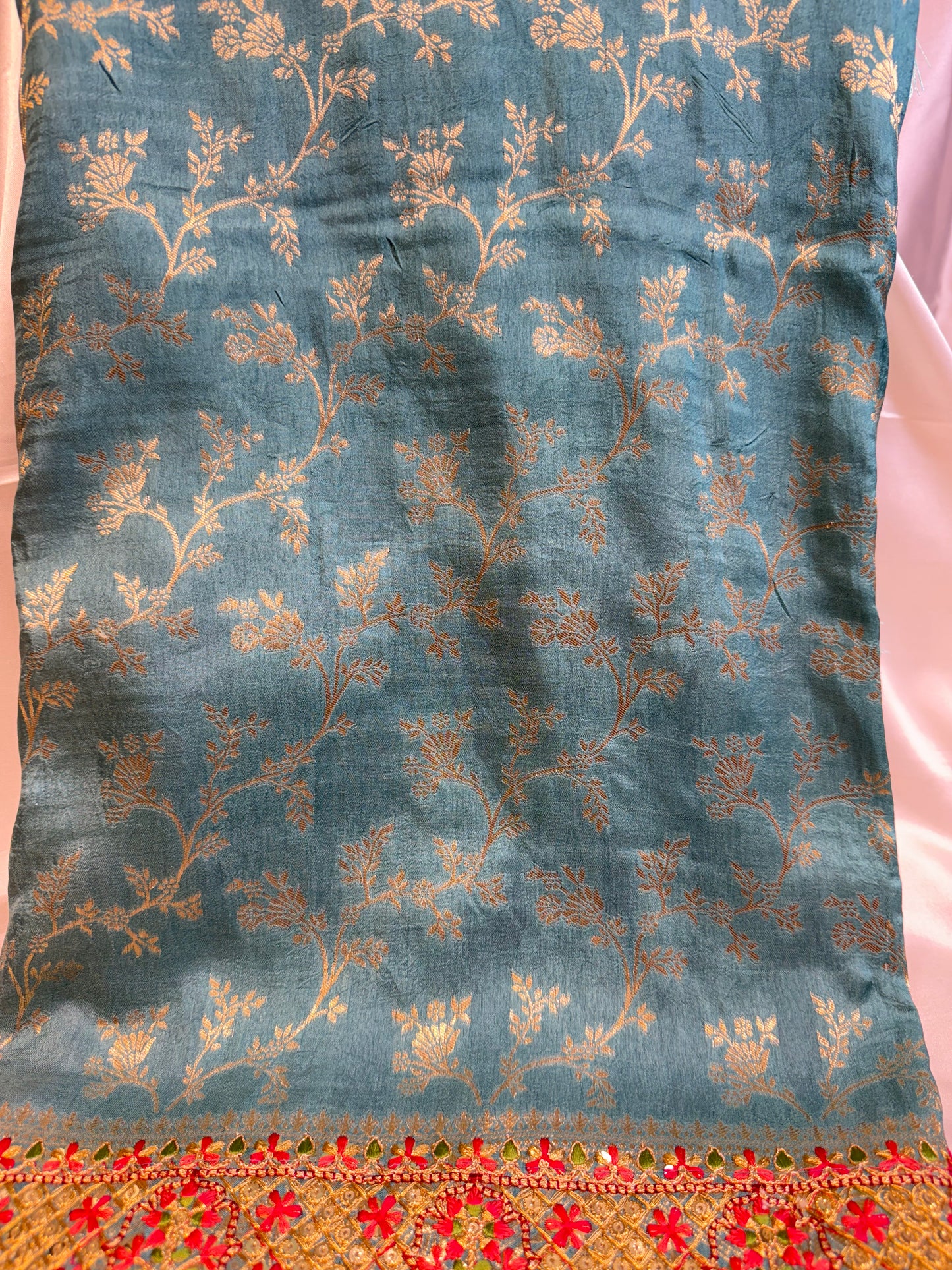 Brocade Silk Fancy Saree (Sea Green)