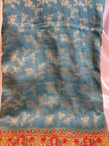 Brocade Silk Fancy Saree (Sea Green)