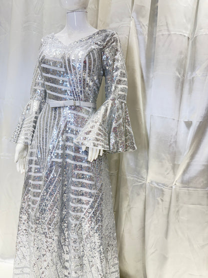 Net Extraordinary Wedding Dress (Silver)