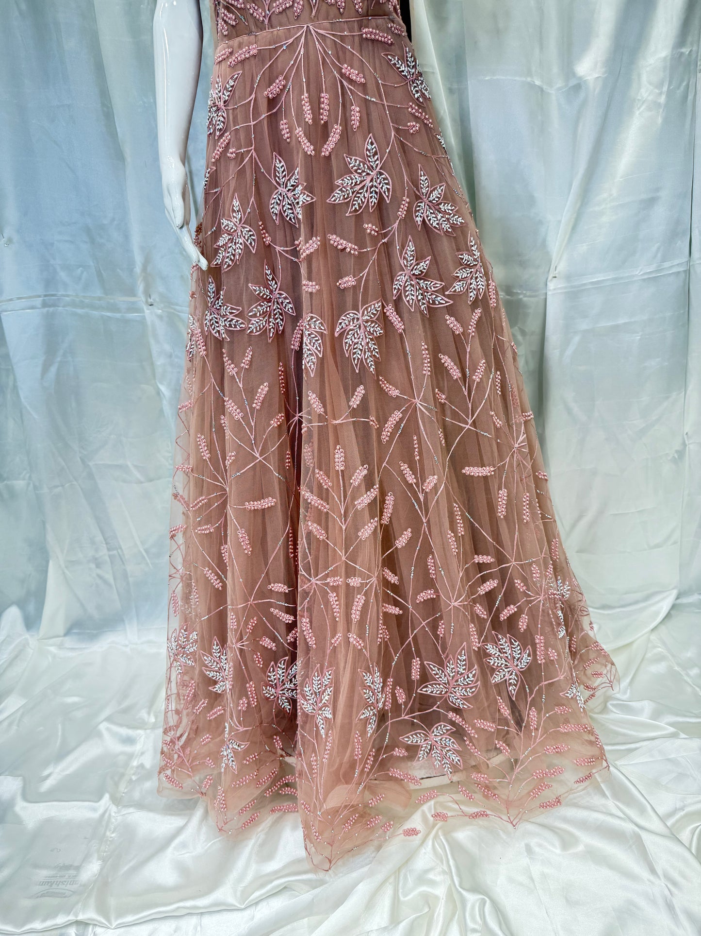 Net Party Wear Dress (Coffee)