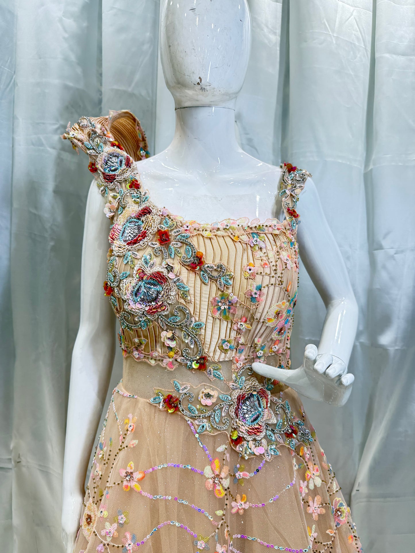 Net Boutique Style Western Gown (Peach)