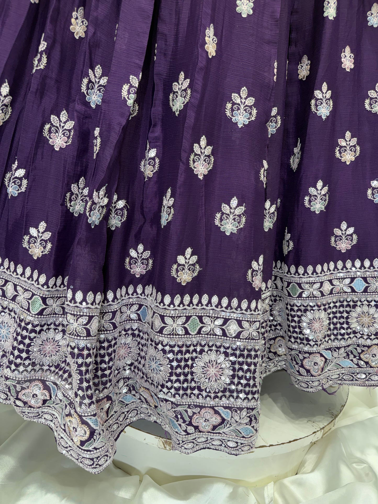Georgette Summer Special Crop Top (Purple)