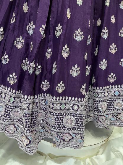 Georgette Summer Special Crop Top (Purple)