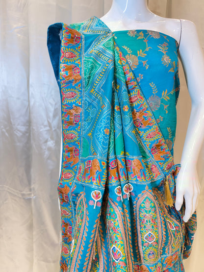 Banarasi Silk Party Wear Lehenga (Firozi)