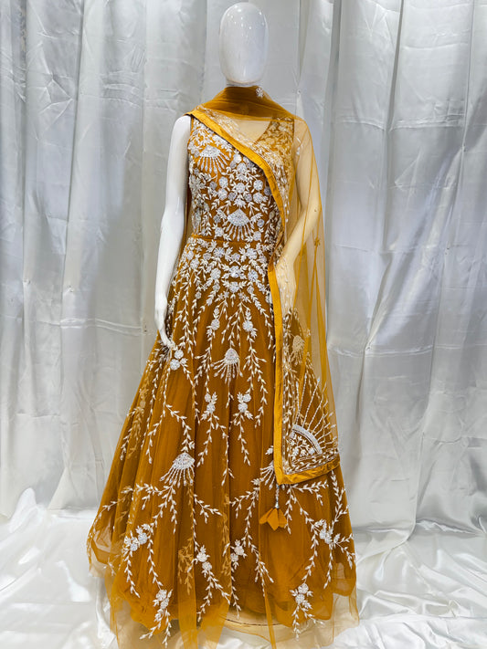 Net Engagement Gown (Mustard)
