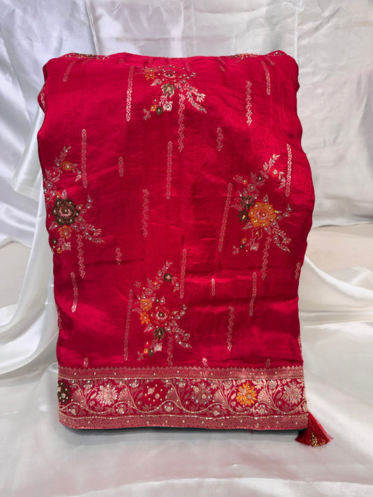 Bridal Silk Saree (Rani)