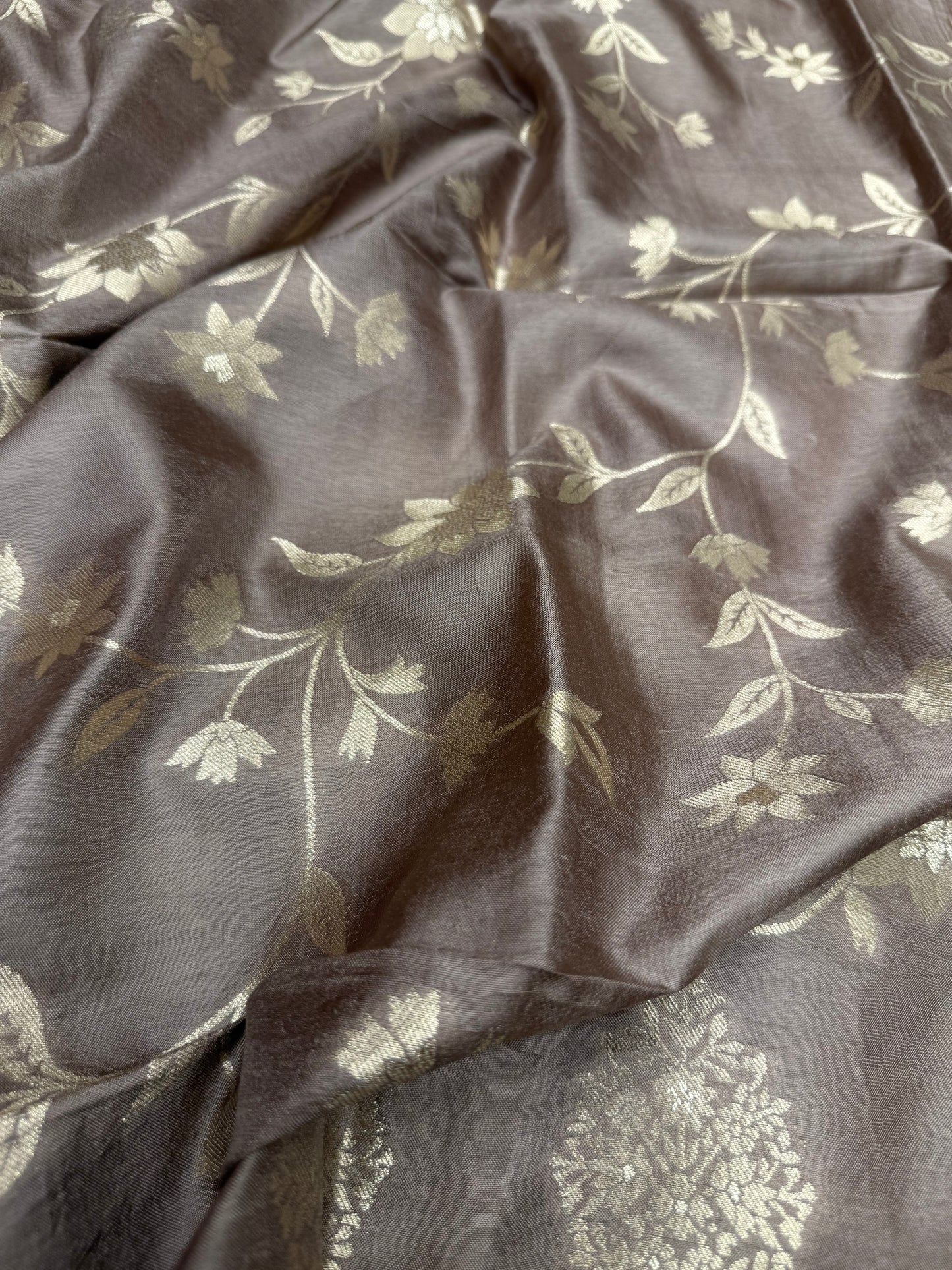 Designer Soft Silk with unique Banarasi Dupatta(Coffee)