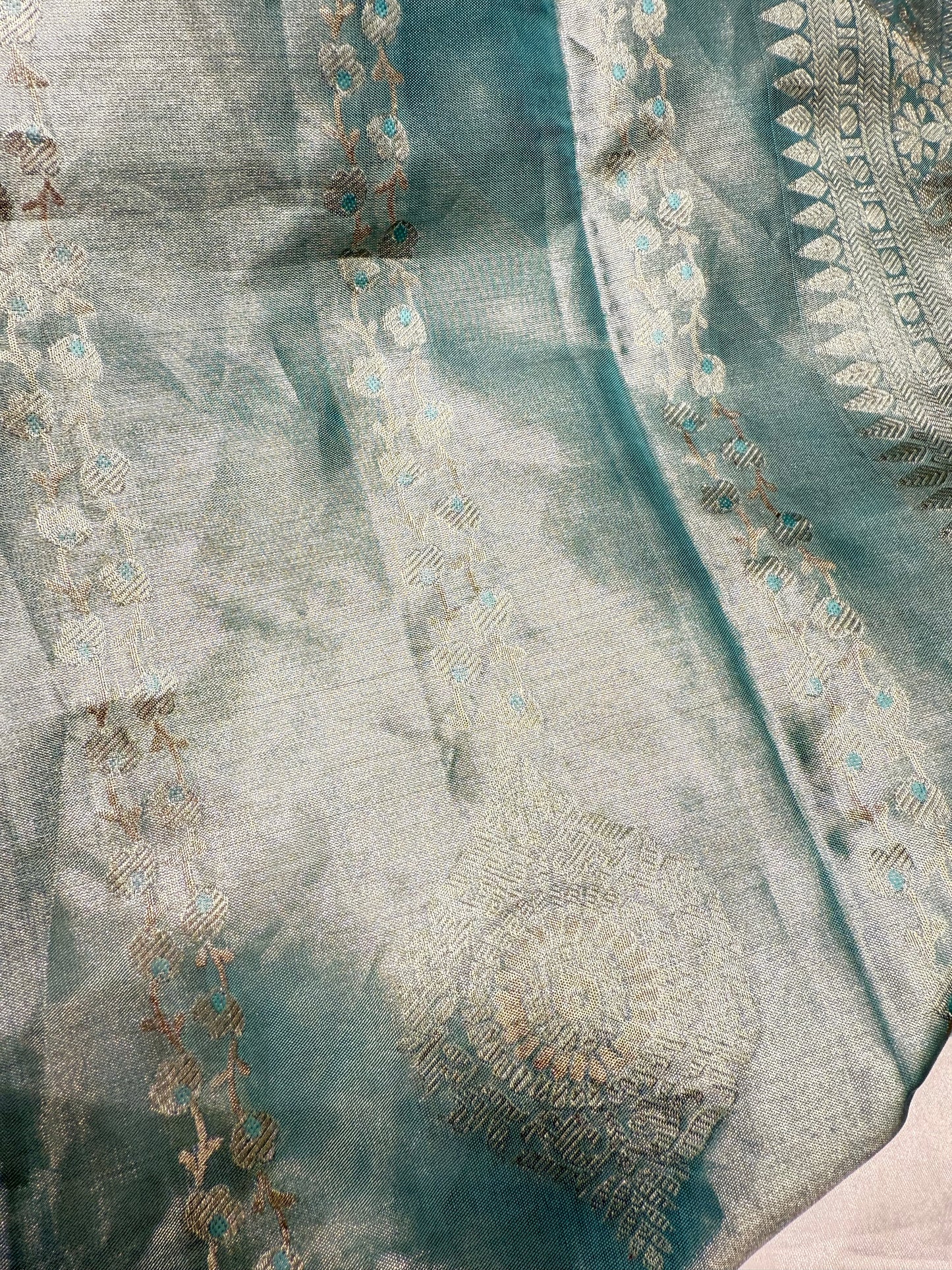 Tissue Silk Saree (Water Blue)
