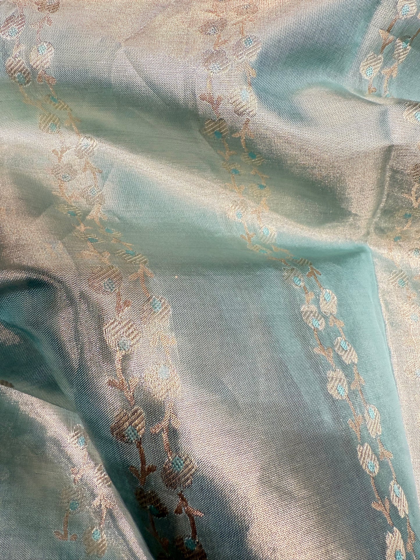 Tissue Silk Saree (Water Blue)