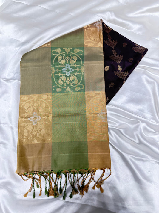 Kanjivaram Silk Saree (Brown)