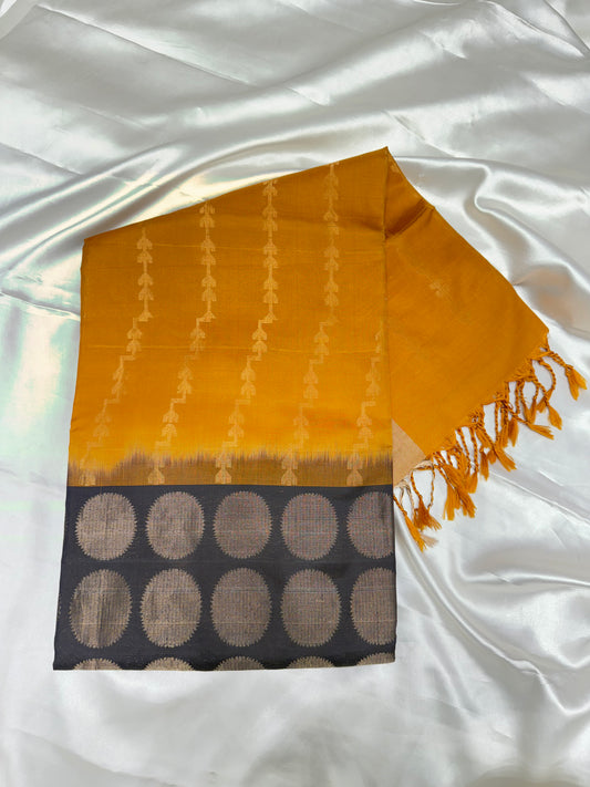 Kanjivaram Silk Saree (Mustard)