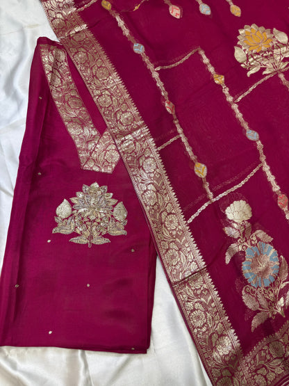 Designer Satin silk dress material