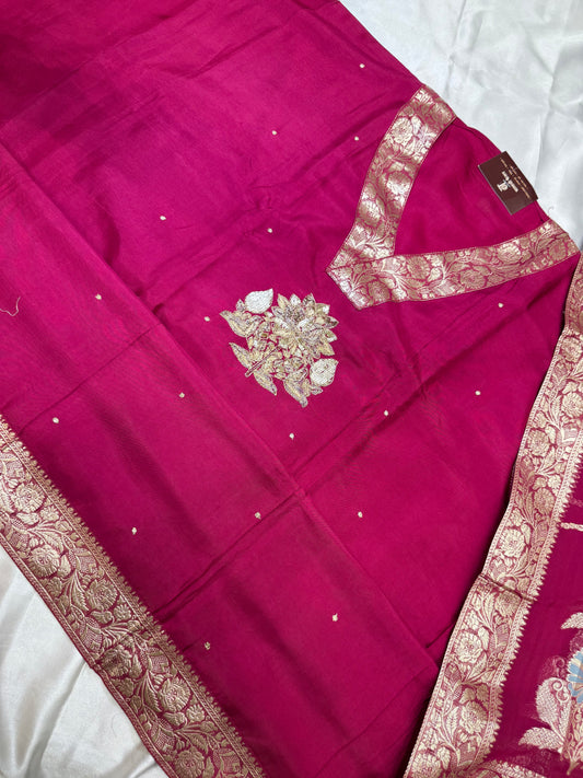 Designer Satin silk dress material