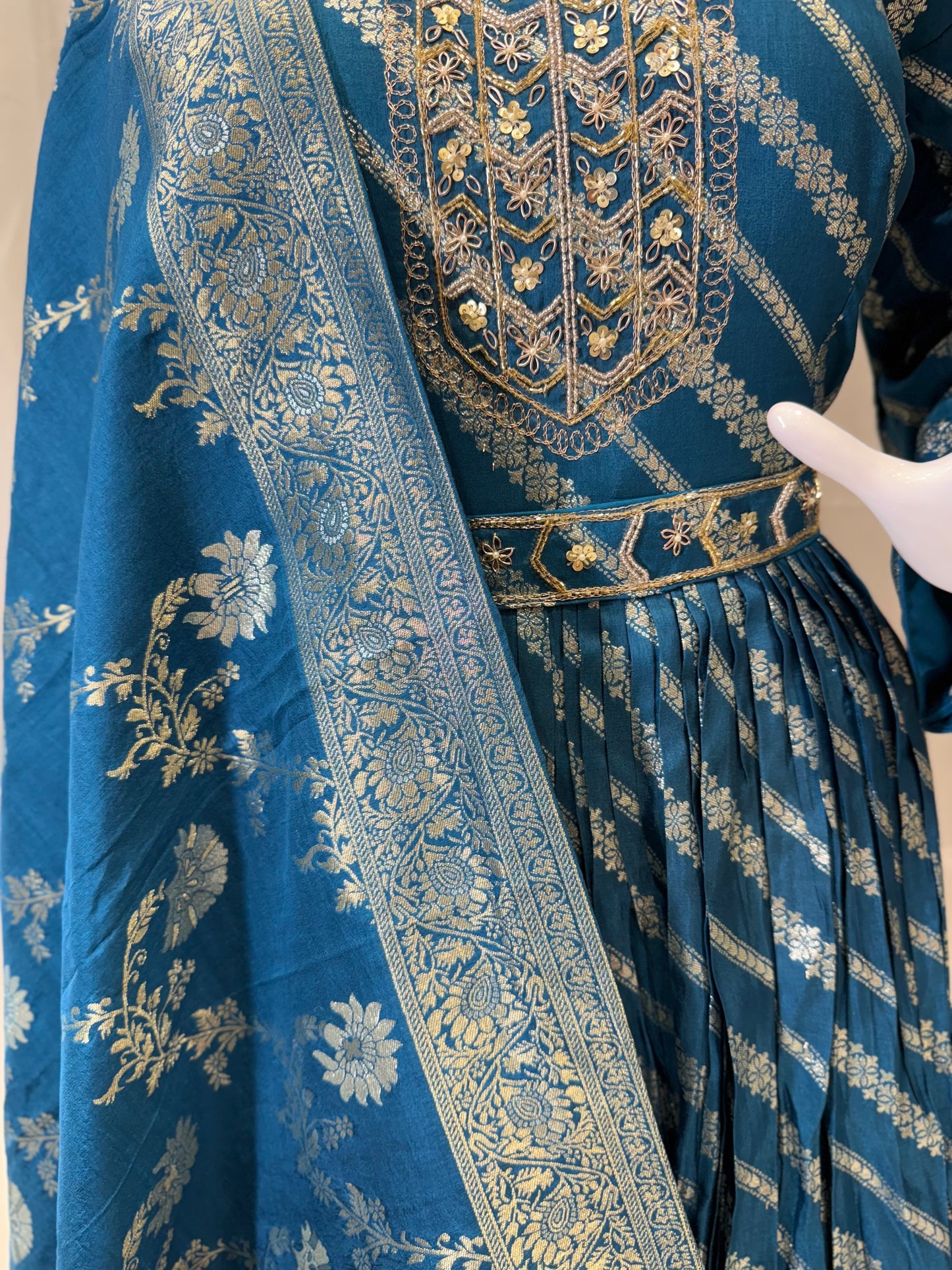 Banarasi Exclusive Fancy Dress (Ink Blue)
