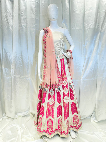 Multicolor Shade Lehenga (Rani with Pink)