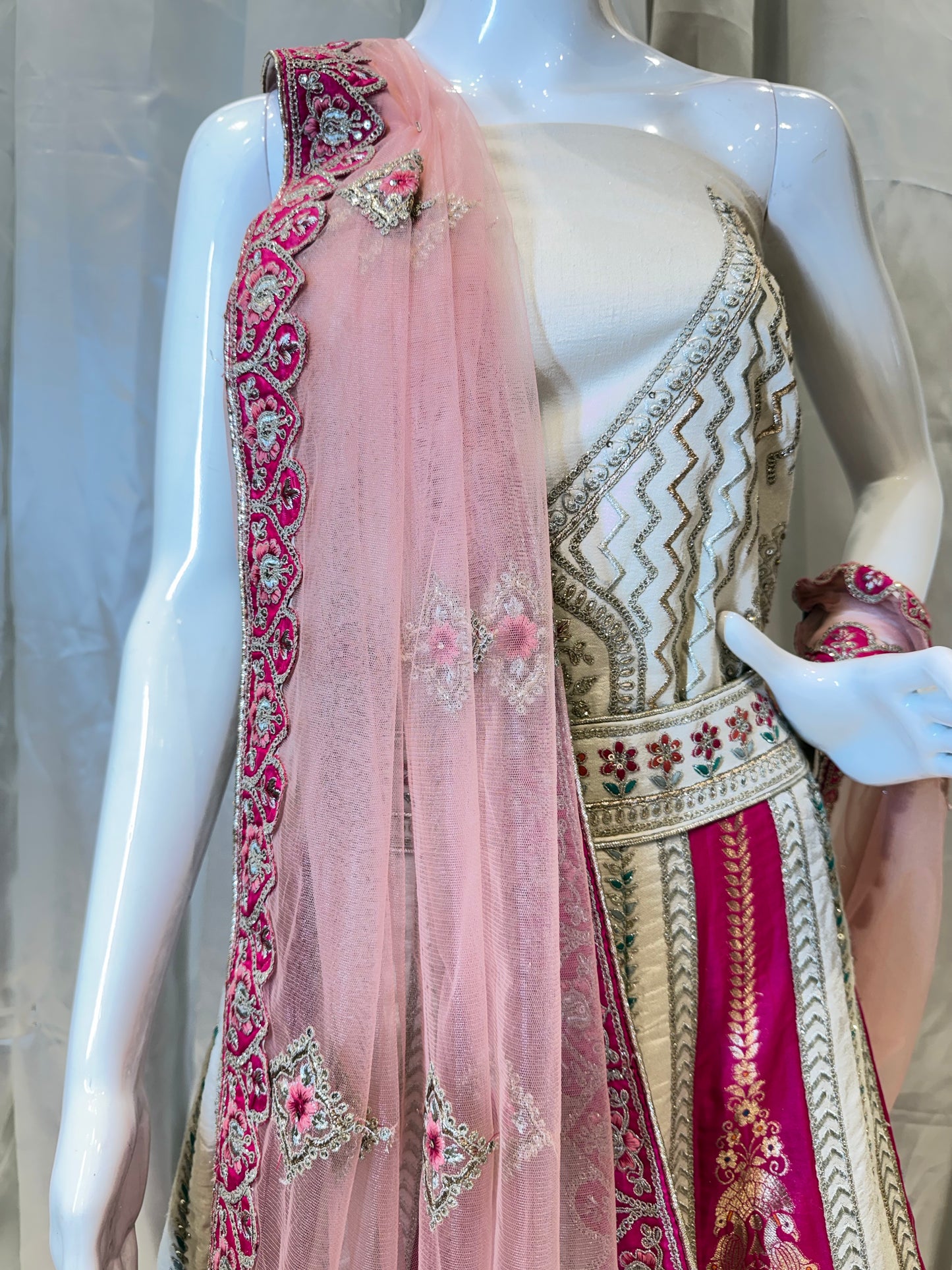 Multicolor Shade Lehenga (Rani with Pink)
