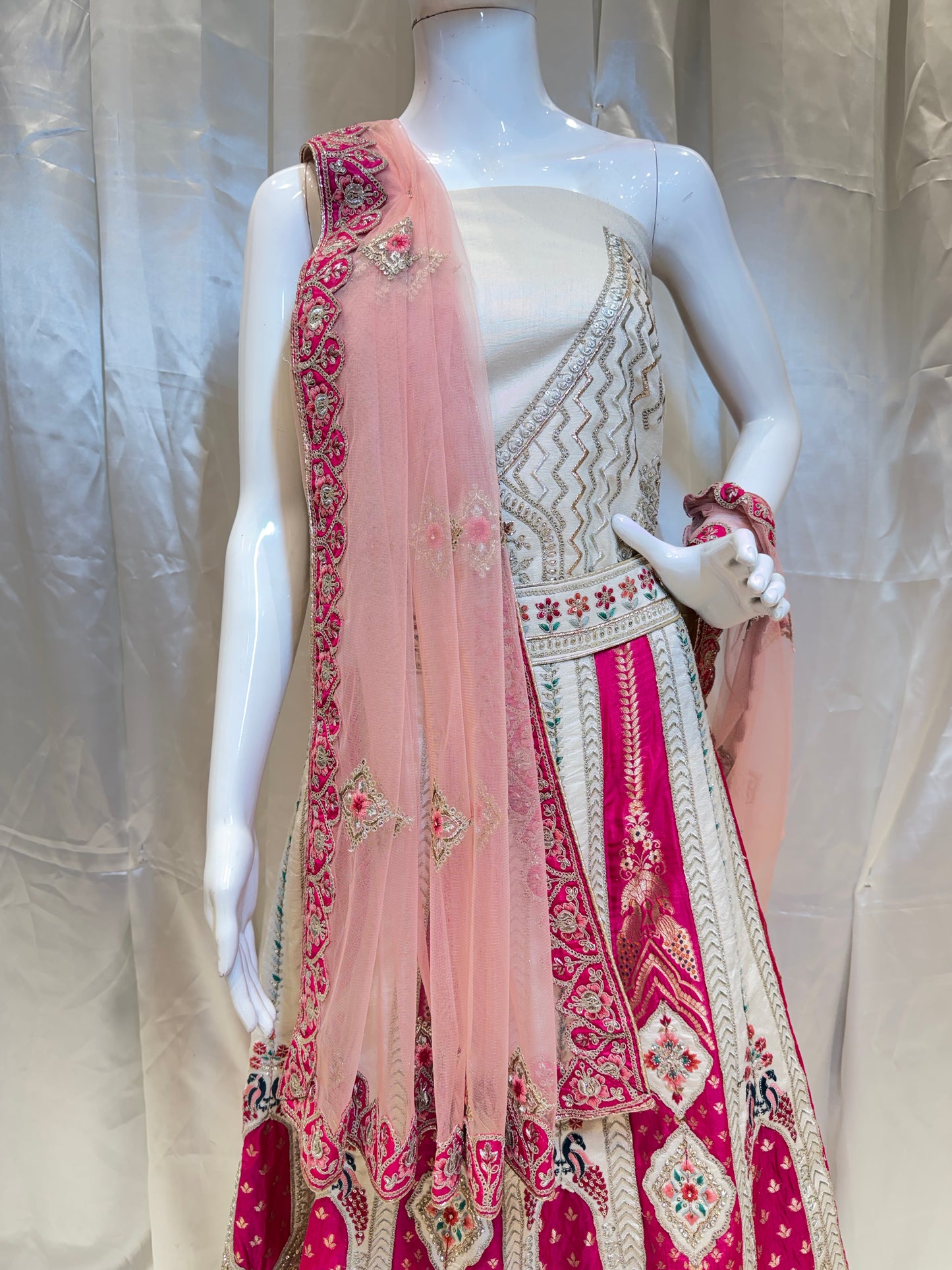 Multicolor Shade Lehenga (Rani with Pink)