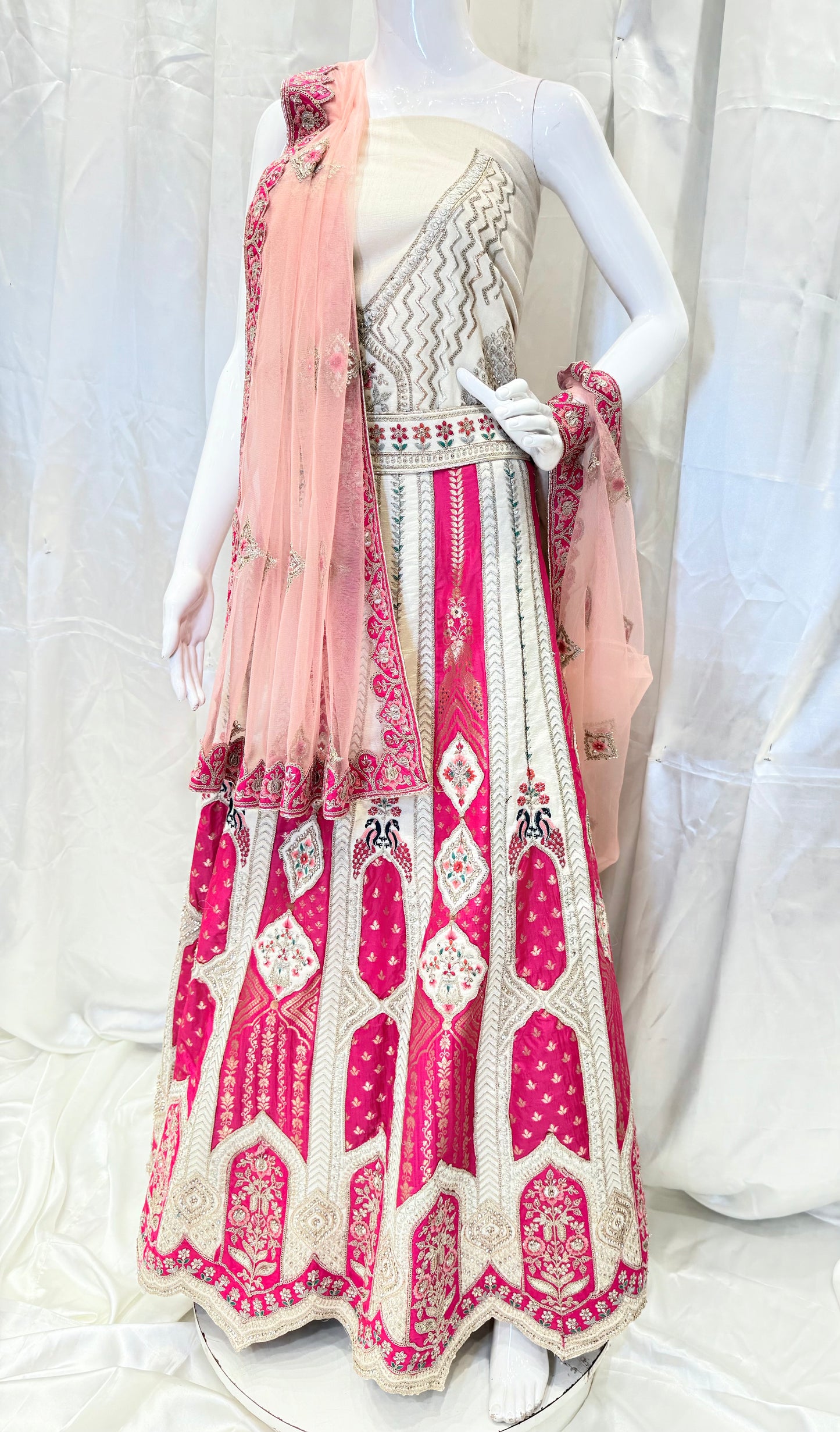 Multicolor Shade Lehenga (Rani with Pink)