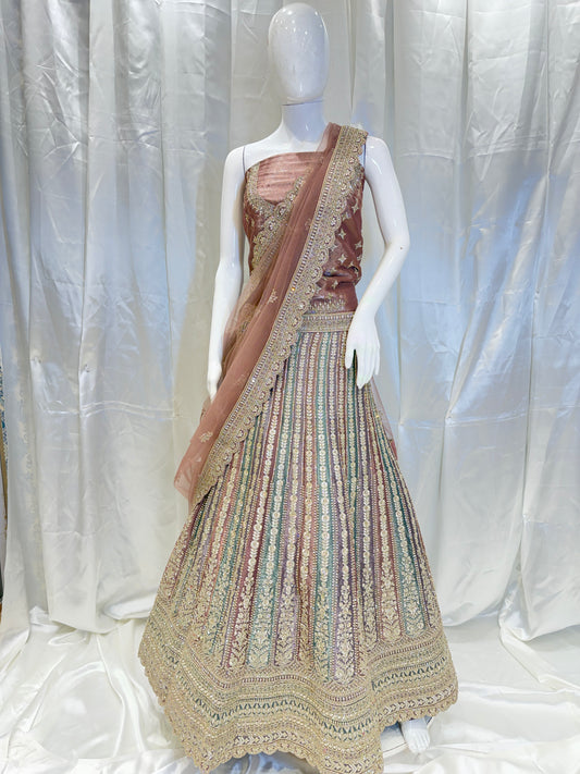 Multicolor Shade Lehenga (Beige)