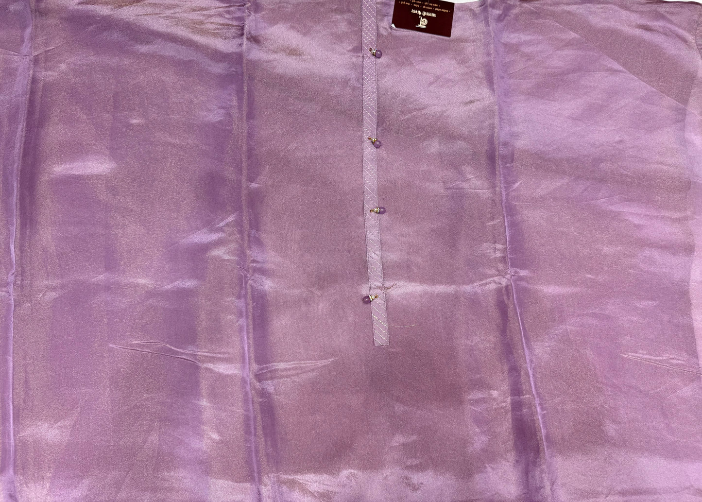 Designer Ethenic tissue silk dress material (Lavender)