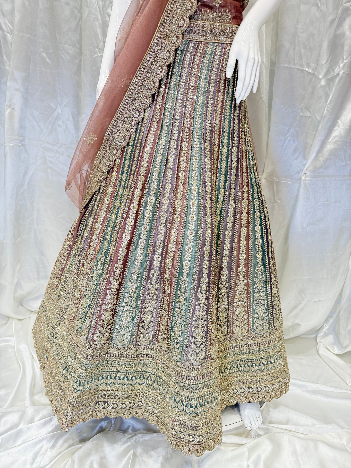 Multicolor Shade Lehenga (Beige)