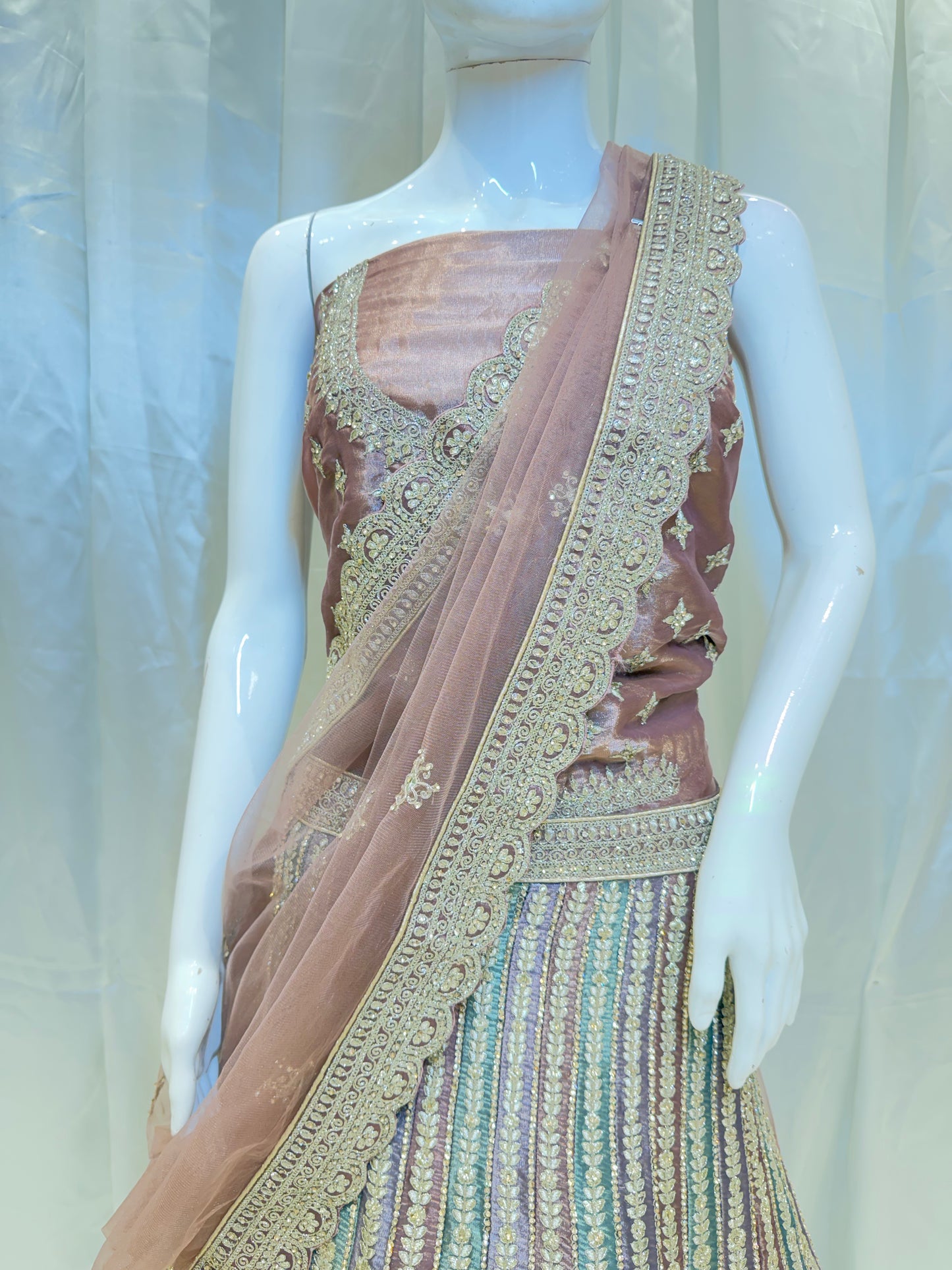 Multicolor Shade Lehenga (Beige)