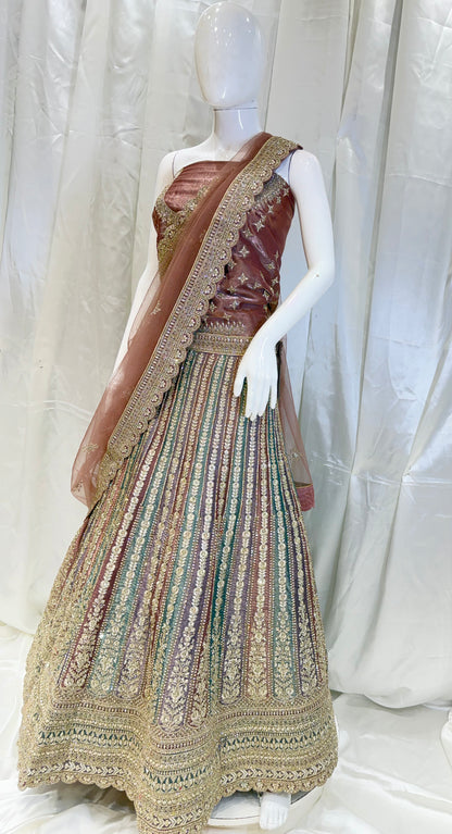 Multicolor Shade Lehenga (Beige)