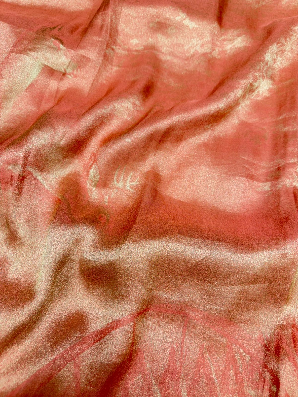 Jamawar Banarasi silk saree with handwork color antique peach