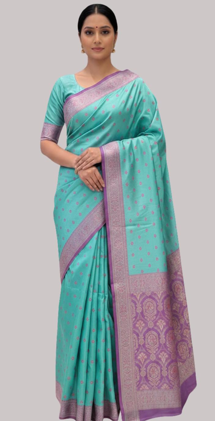 Banarasi summer silk saree (Sapphire Blue )