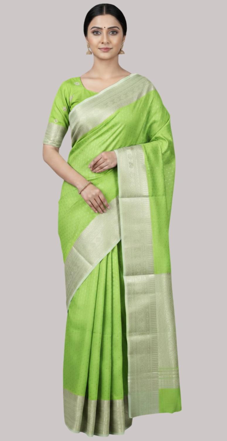 Banarasi Doria fancy silk saree (Green color)