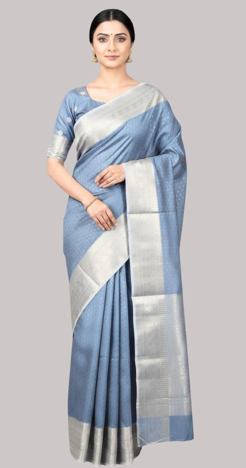 Banarasi Doria fancy silk saree (Grey color)