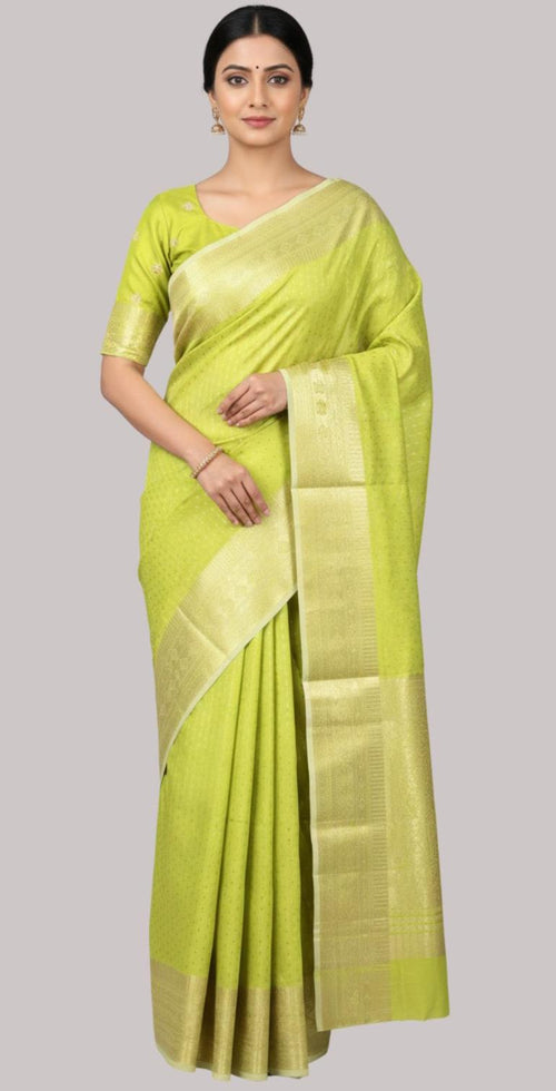Banarasi Doria fancy silk saree (Neon color)