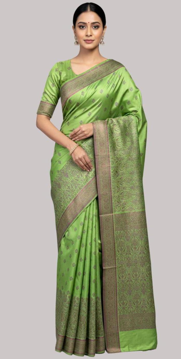 Banarasi Kosha silk saree ( Neon Green Color )