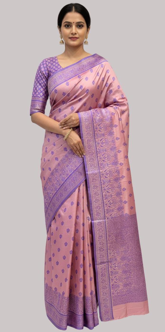 Banarasi Kosha silk saree ( Pink Color )